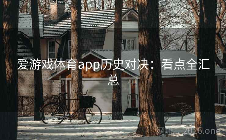 爱游戏体育app历史对决：看点全汇总